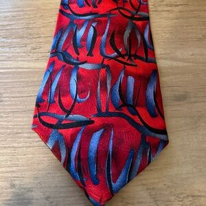 J. Garcia Paris in the Rain  Red and Blue Artistic Tie